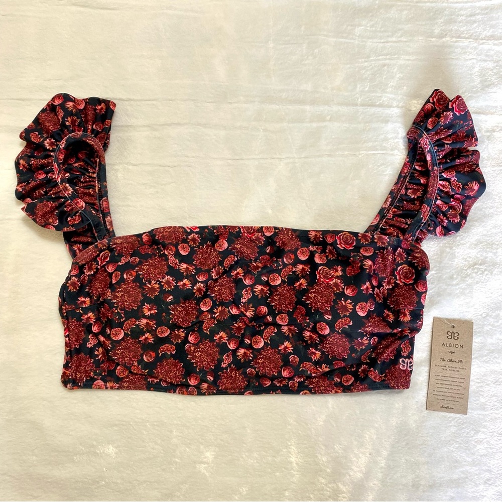Albion Fit Bella Crop, Pink Ditzy Floral